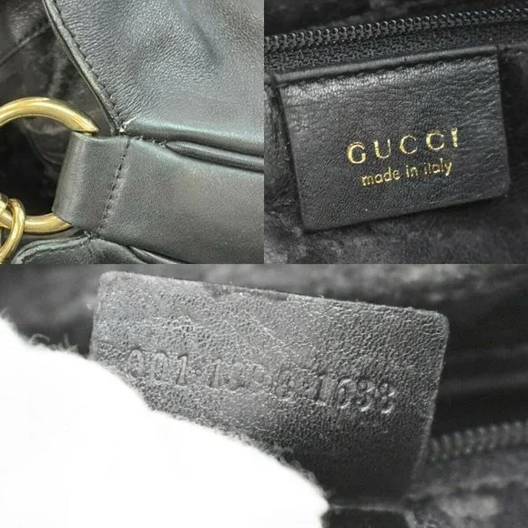 Auth Gucci Bamboo 2Way Hand Bag Black #34238G14B - Picture 10 of 10